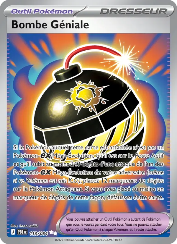 113/084 - Bombe Géniale — Carte Pokémon Nuit Noire 113/84