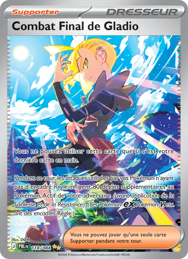 118/084 - Combat Final de Gladio — Carte Pokémon Nuit Noire 118/84