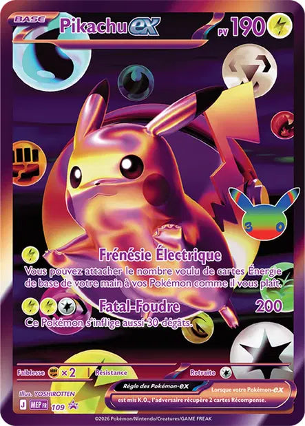 Pikachu-ex — Carte Pokémon 109 MEP Black Star Promos