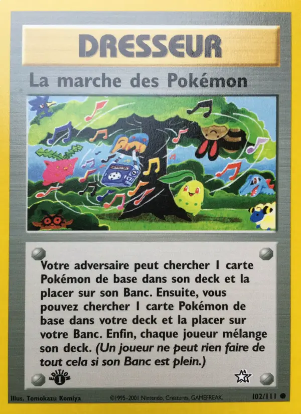102/111 - La marche des Pokémon — Carte Pokémon Neo Genesis 102/111