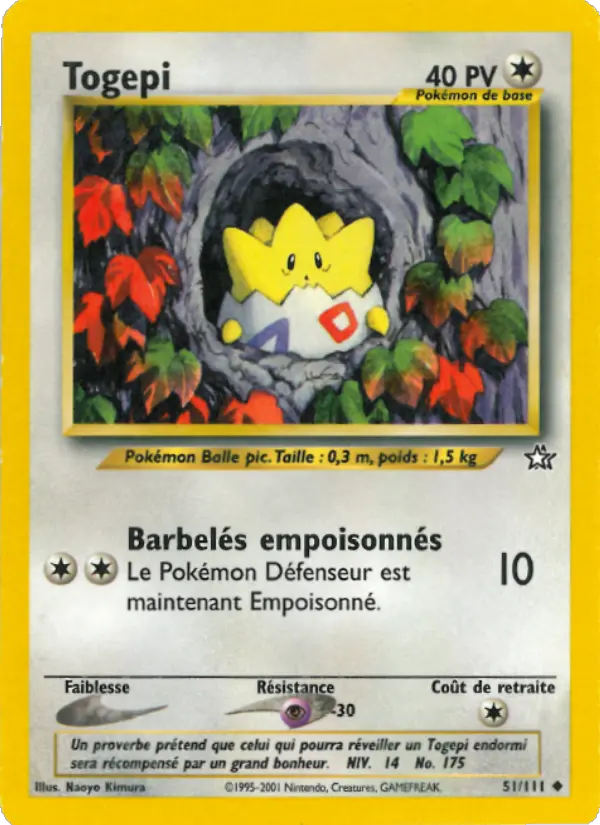 Togepi — Carte Pokémon 51 Neo Genesis
