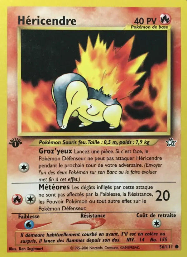 Héricendre — Carte Pokémon 56 Neo Genesis