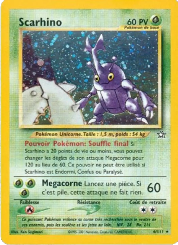 Scarhino — Carte Pokémon 6 Neo Genesis