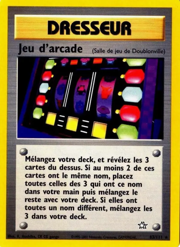 083/111 - Jeu d'arcade — Carte Pokémon Neo Genesis 83/111