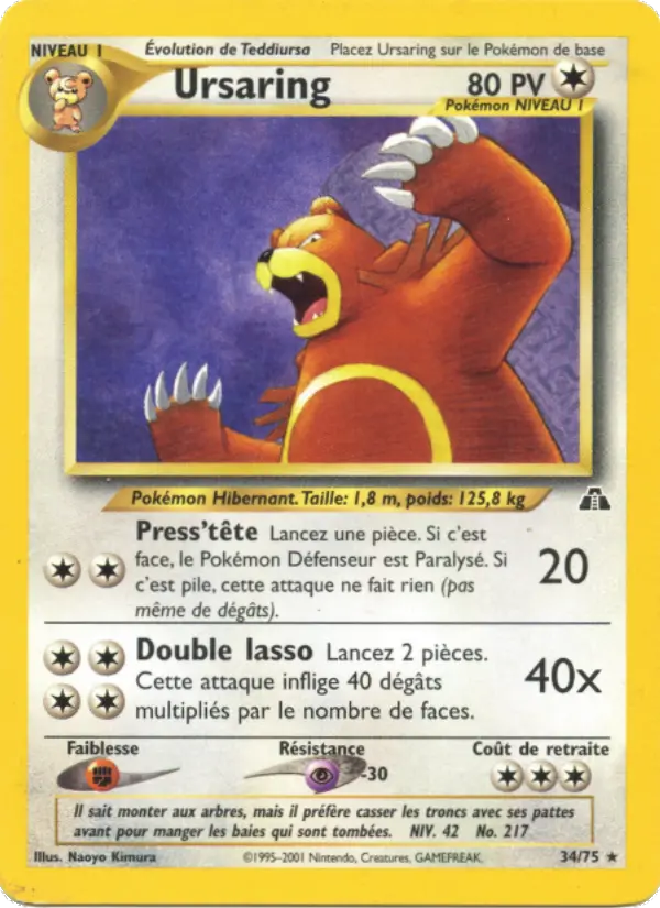 Ursaring — Carte Pokémon 34 Neo Discovery