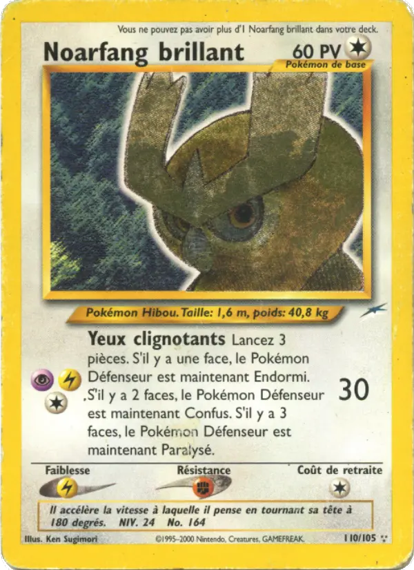 Noarfang brillant — Carte Pokémon 110 Neo Destiny