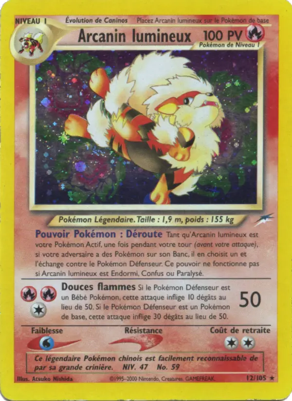 Arcanin lumineux — Carte Pokémon 12 Neo Destiny