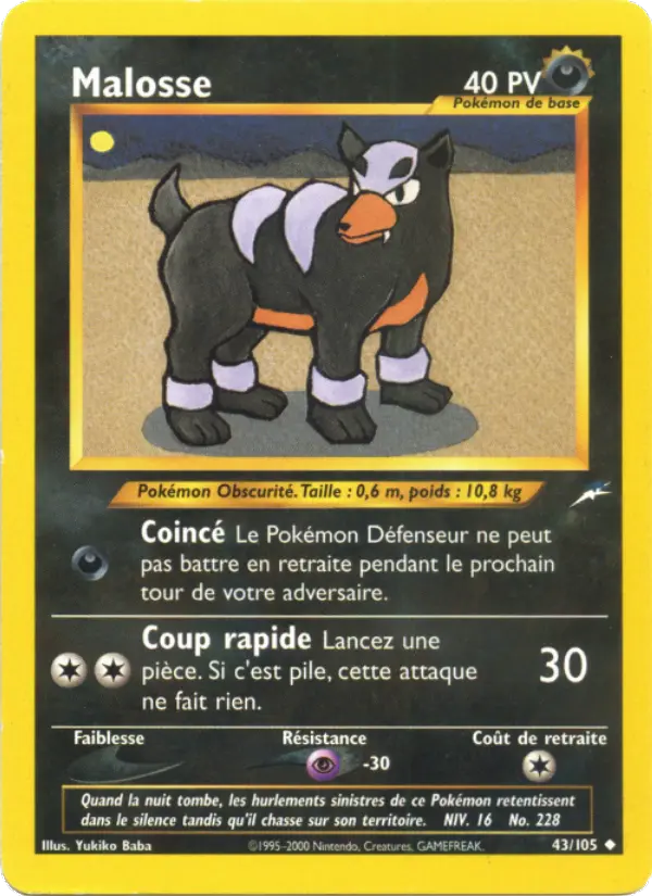 Malosse — Carte Pokémon 43 Neo Destiny