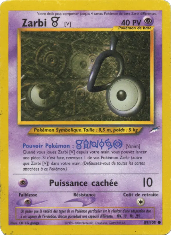 089/105 - Zarbi V — Carte Pokémon Neo Destiny 89/105