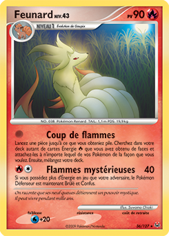 036/127 - Feunard — Carte Pokémon Platine 36/127