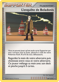 109/127 - L'enquête de Beladonis — Carte Pokémon Platine 109/127
