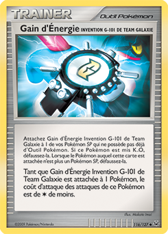 116/127 - Gain d'Énergie Invention G-101 de Team Galaxie — Carte Pokémon Platine 116/127