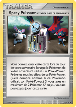 117/127 - Spray Puissant Invention G-103 de Team Galaxie — Carte Pokémon Platine 117/127