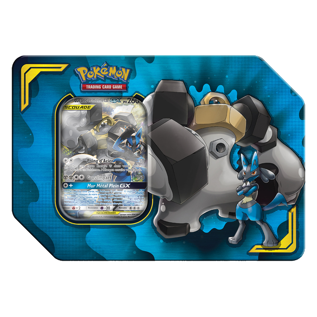 Pokébox - Alliance Puissante / Lucario & Melmetal GX, boîte en métal, édition française