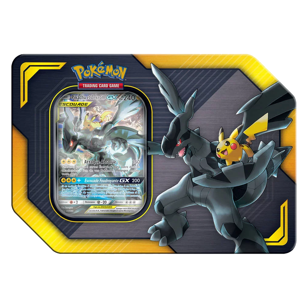 Pokébox - Escouade / Pikachu et Zekrom-GX, boîte en métal, édition française