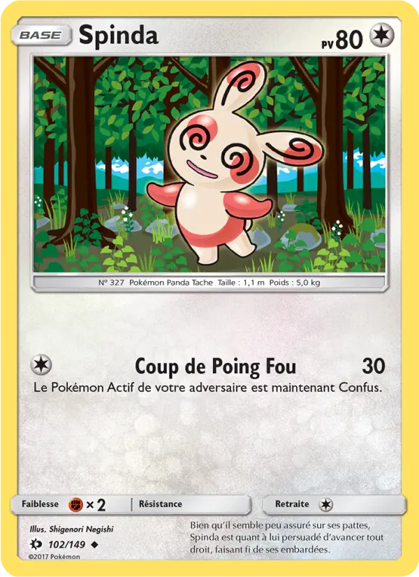 Spinda — Carte Pokémon 102 Soleil et Lune