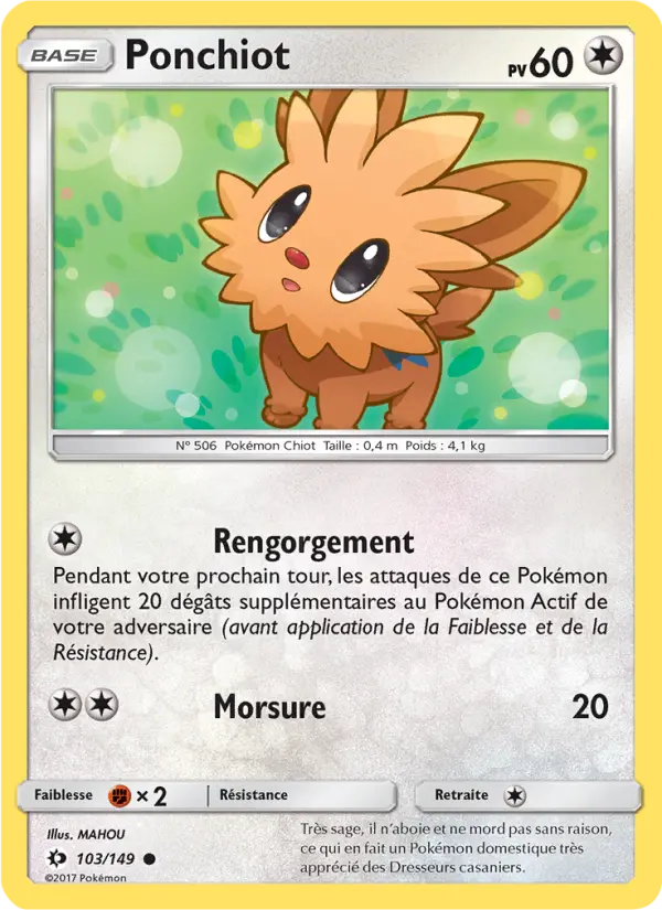 Ponchiot — Carte Pokémon 103 Soleil et Lune