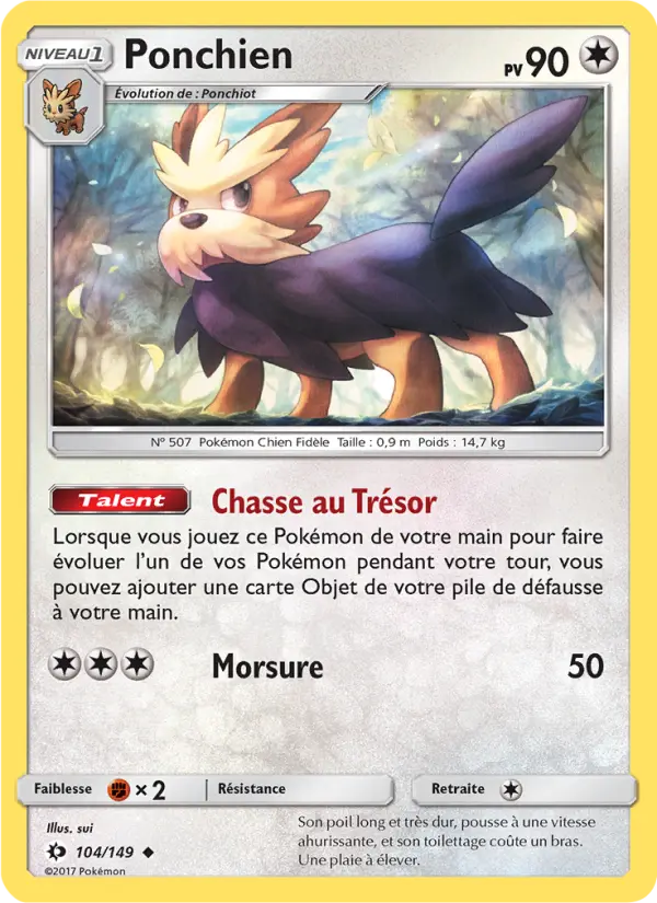 Ponchien — Carte Pokémon 104 Soleil et Lune