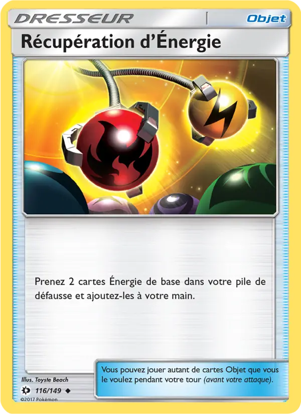 116/149 - Récupération d’Énergie — Carte Pokémon Soleil et Lune 116/149