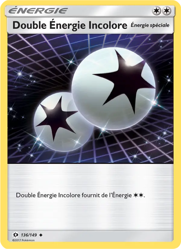 136/149 - Double Énergie Incolore — Carte Pokémon Soleil et Lune 136/149