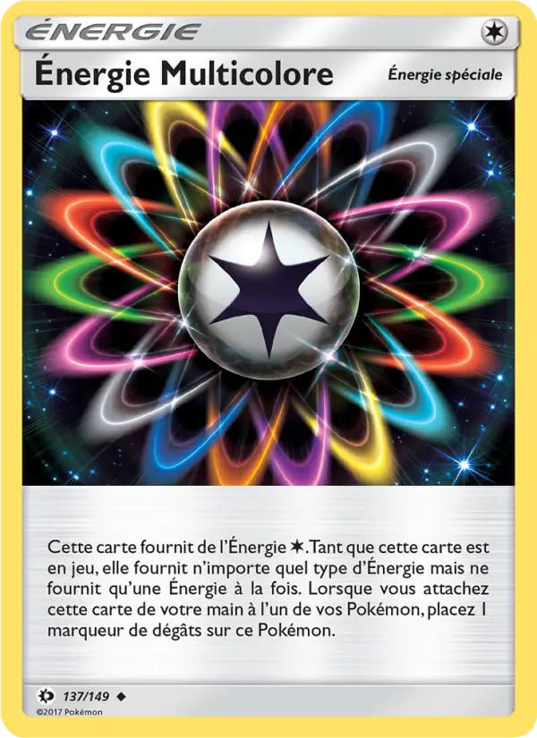 137/149 - Énergie Multicolore — Carte Pokémon Soleil et Lune 137/149