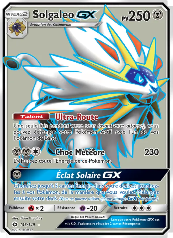 Solgaleo GX — Carte Pokémon 143 Soleil et Lune