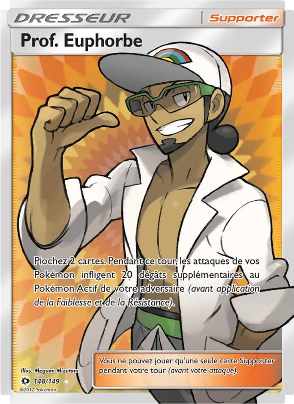 148/149 - Prof. Euphorbe — Carte Pokémon Soleil et Lune 148/149