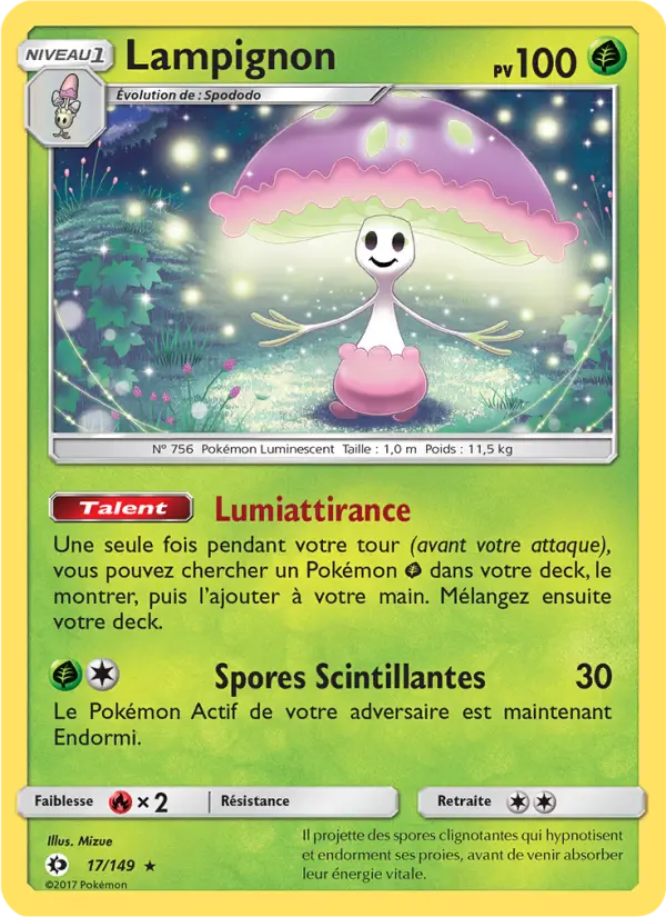 Lampignon — Carte Pokémon 17 Soleil et Lune