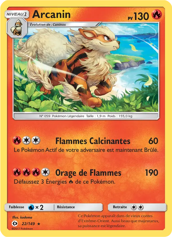 022/149 - Arcanin — Carte Pokémon Soleil et Lune 22/149