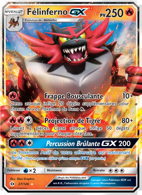 Félinferno GX — Carte Pokémon 27 Soleil et Lune