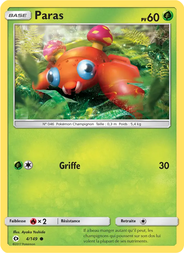 004/149 - Paras — Carte Pokémon Soleil et Lune 4/149