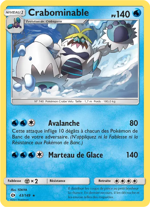 043/149 - Crabominable — Carte Pokémon Soleil et Lune 43/149