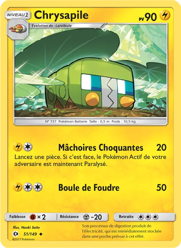 Chrysapile — Carte Pokémon 51 Soleil et Lune