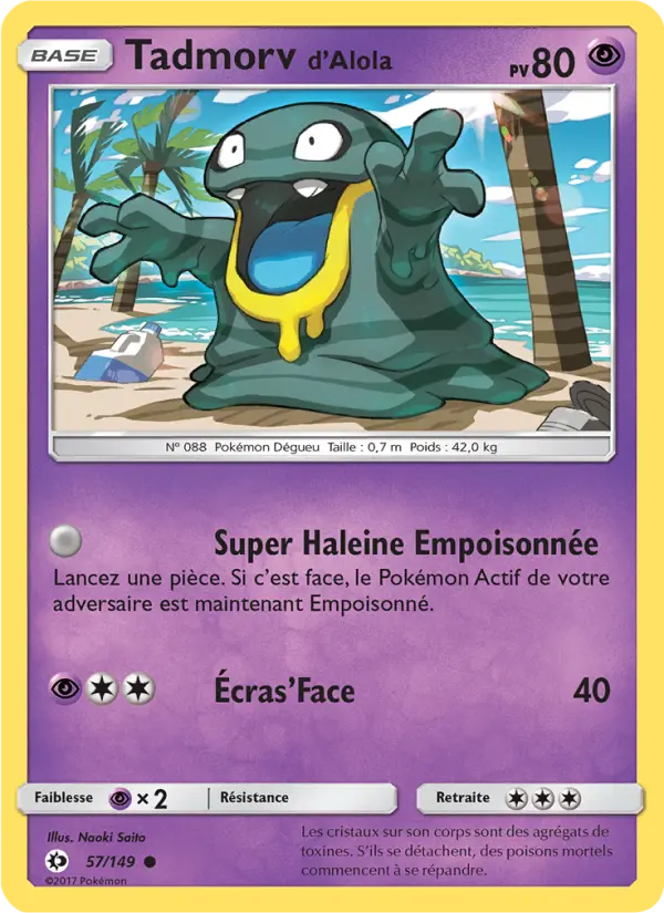 Tadmorv d’Alola — Carte Pokémon 57 Soleil et Lune