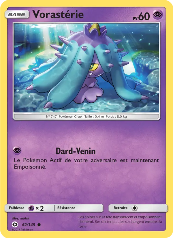 Vorastérie — Carte Pokémon 62 Soleil et Lune