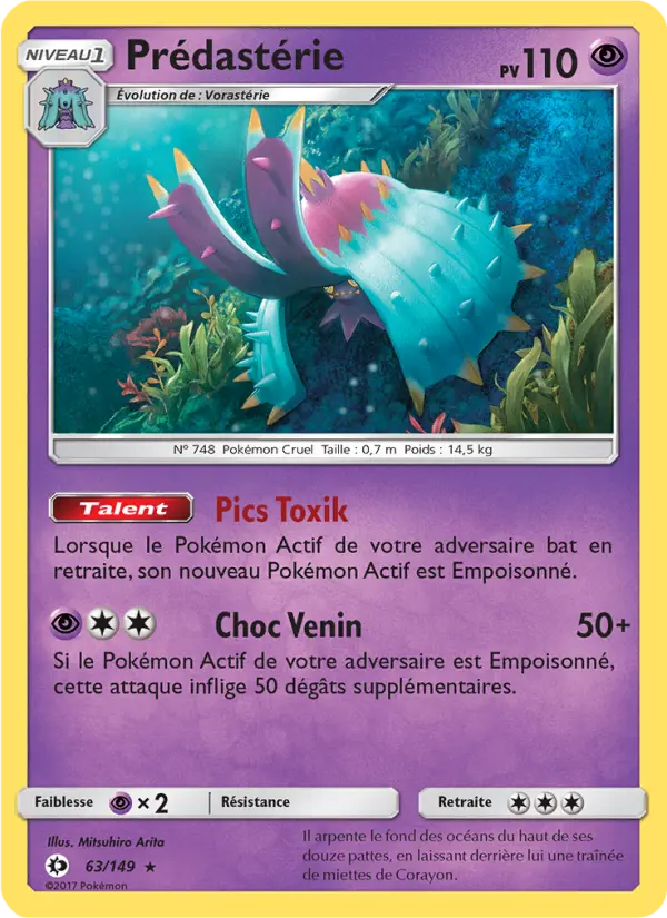 Prédastérie — Carte Pokémon 63 Soleil et Lune