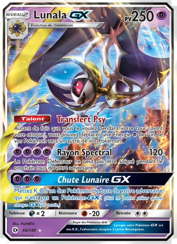 Lunala GX — Carte Pokémon 66 Soleil et Lune