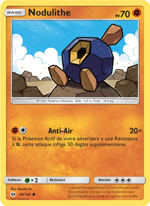 069/149 - Nodulithe — Carte Pokémon Soleil et Lune 69/149