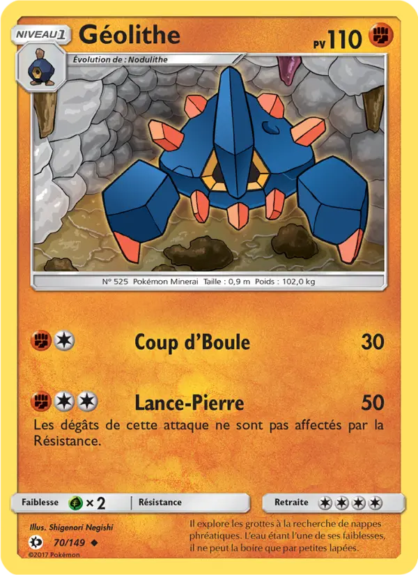 070/149 - Géolithe — Carte Pokémon Soleil et Lune 70/149