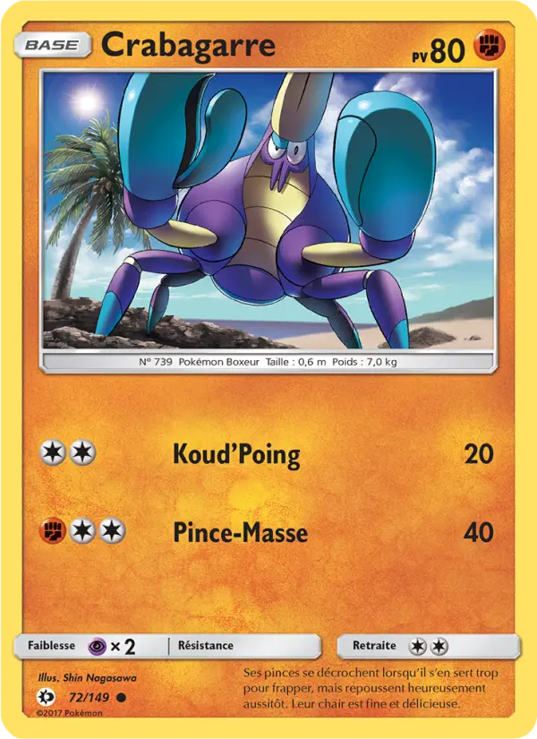 072/149 - Crabagarre — Carte Pokémon Soleil et Lune 72/149
