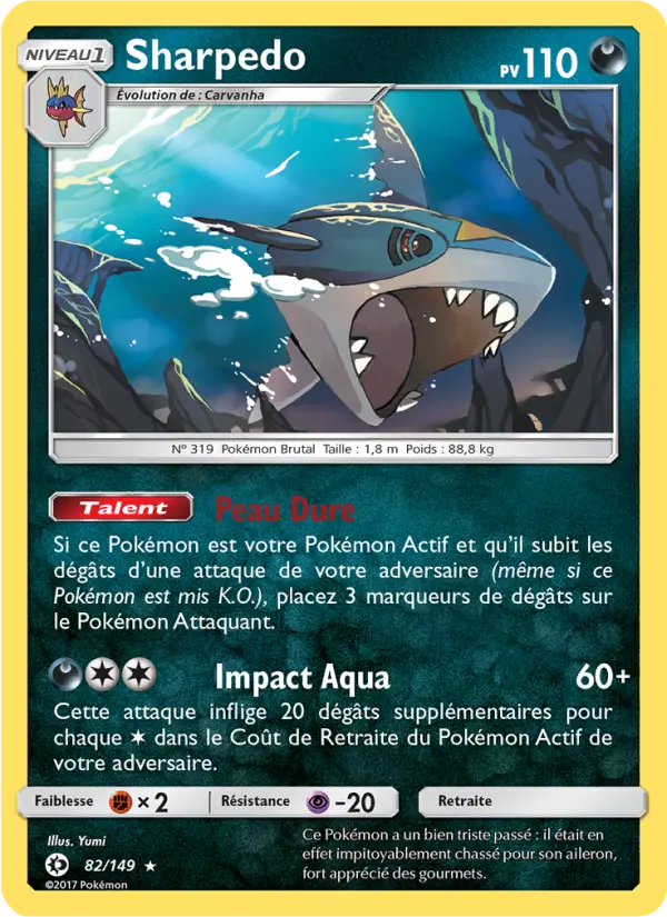 082/149 - Sharpedo — Carte Pokémon Soleil et Lune 82/149