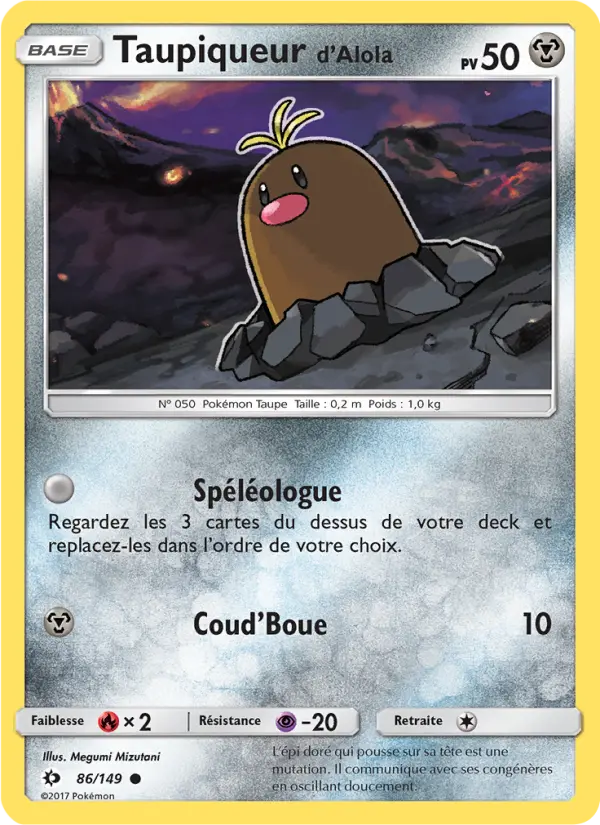 Taupiqueur d’Alola — Carte Pokémon 86 Soleil et Lune