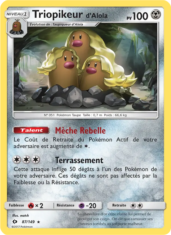 Triopikeur d’Alola — Carte Pokémon 87 Soleil et Lune
