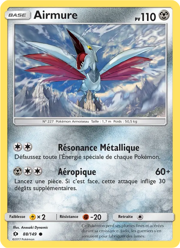 088/149 - Airmure — Carte Pokémon Soleil et Lune 88/149