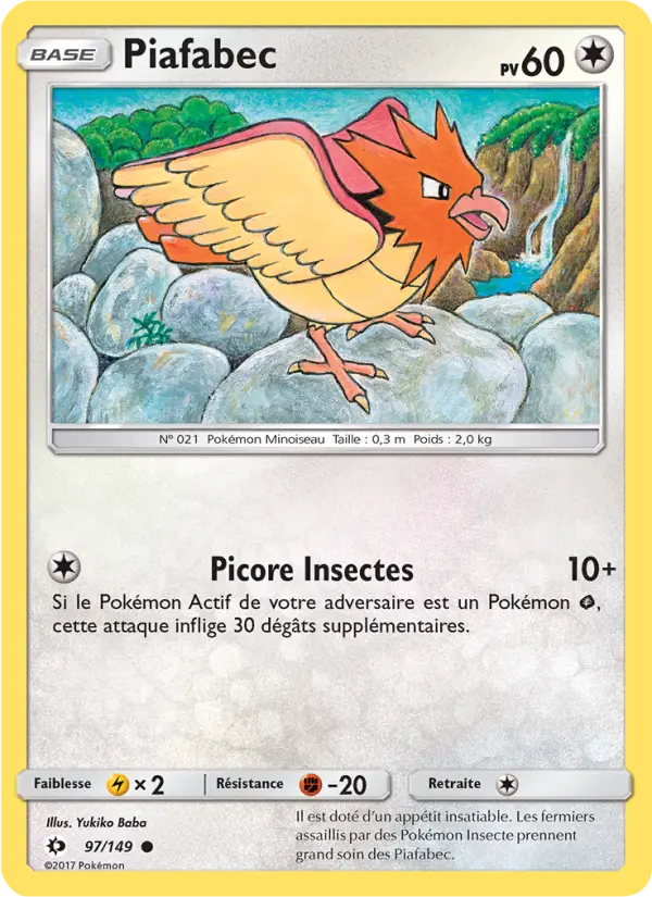 097/149 - Piafabec — Carte Pokémon Soleil et Lune 97/149
