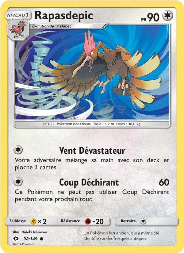 098/149 - Rapasdepic — Carte Pokémon Soleil et Lune 98/149