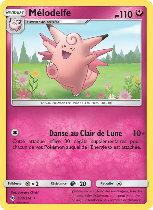 133/214 - Mélodelfe — Carte Pokémon Alliance Infaillible 133/214