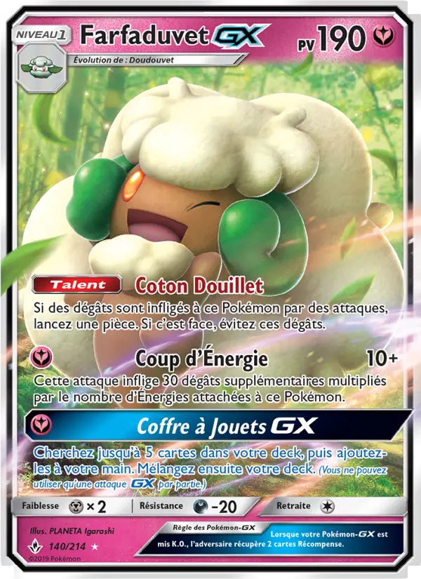 140/214 - Farfaduvet GX — Carte Pokémon Alliance Infaillible 140/214