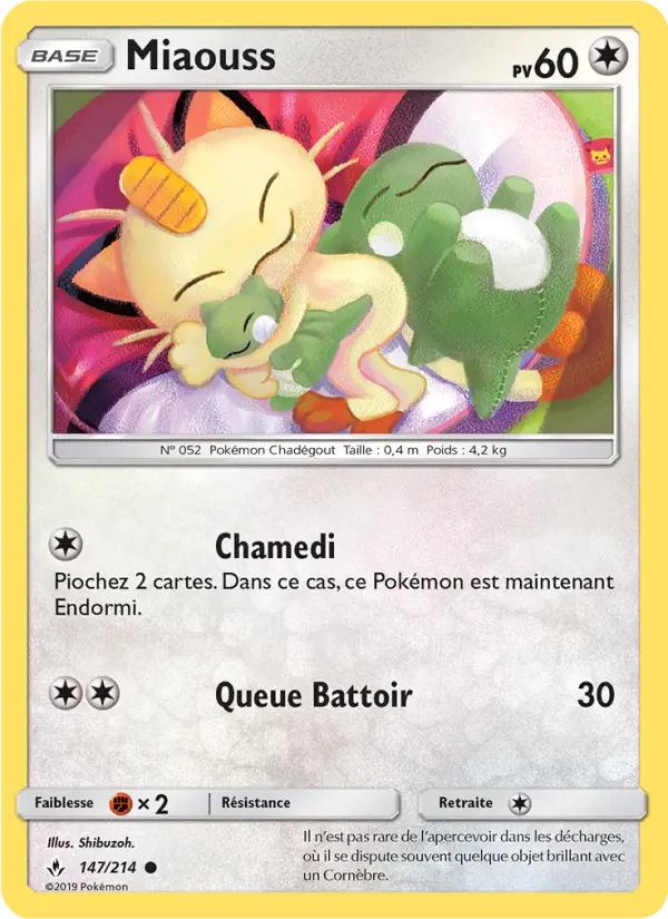 147/214 - Miaouss — Carte Pokémon Alliance Infaillible 147/214
