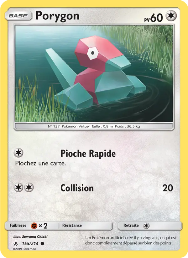 155/214 - Porygon — Carte Pokémon Alliance Infaillible 155/214